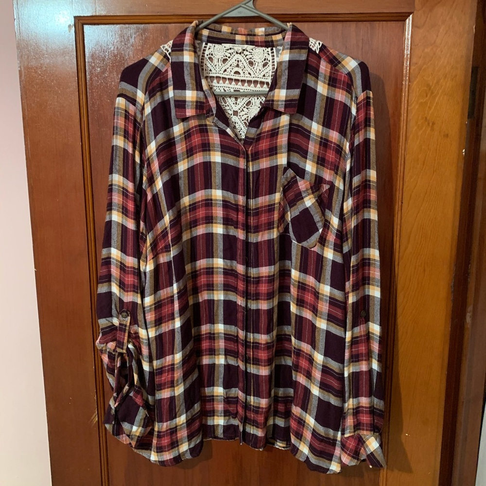 Plaid and Lace shirt